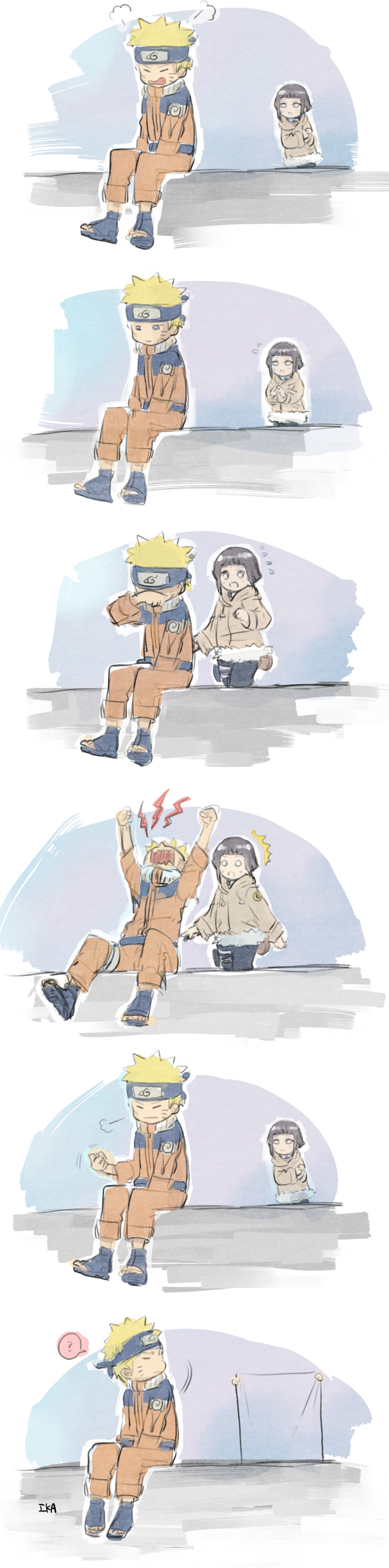 uzumaki naruto and hyuuga hinata (naruto) drawn by ika_nrhn