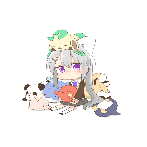 higuchi kaede and leafeon (pokemon and 1 more) drawn by rebecca_(keinelove)