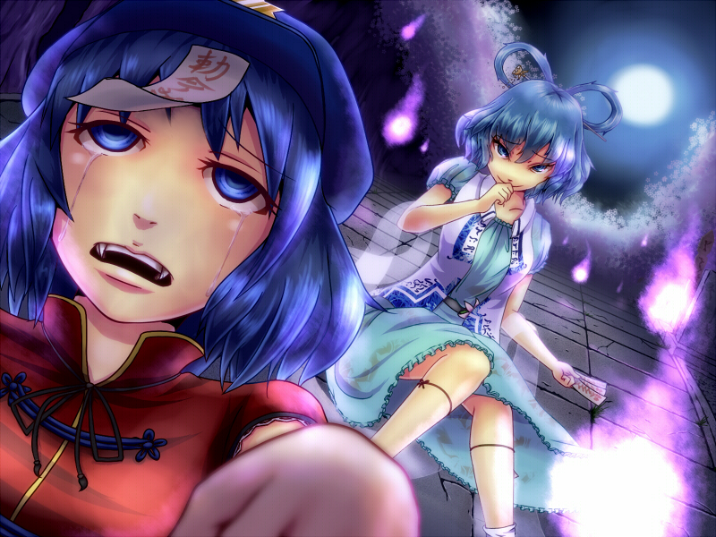 kaku seiga and miyako yoshika (touhou) drawn by kamaboko_bijin