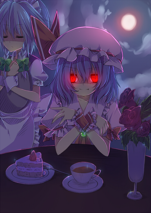 remilia scarlet and izayoi sakuya (touhou) drawn by reia