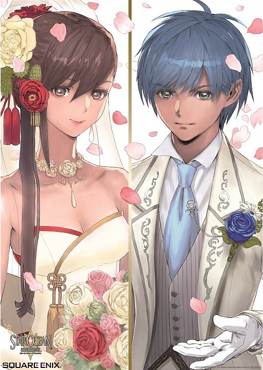 saionji reimi and fayt leingod (star ocean and 4 more) drawn by yasuda_akira