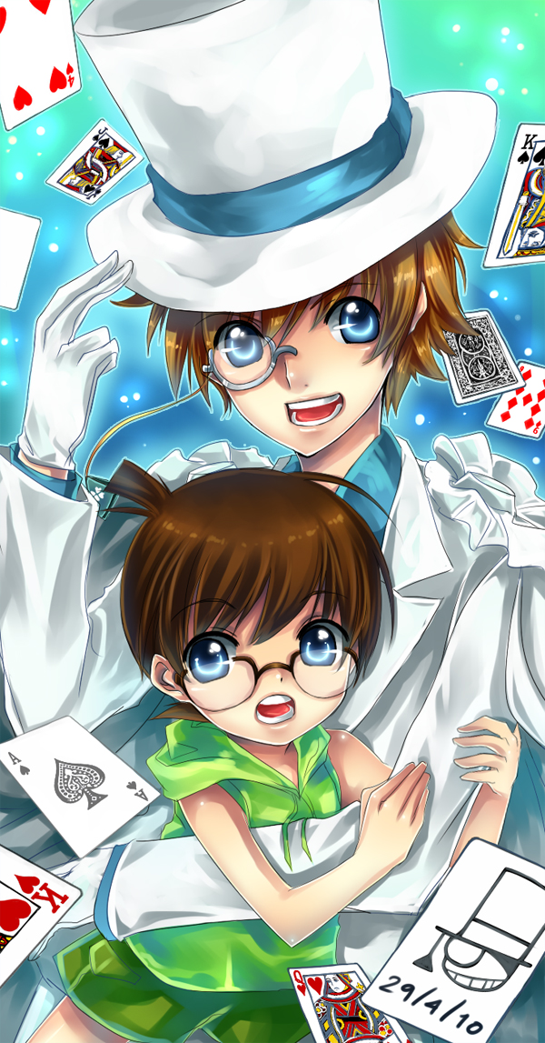 edogawa conan and kaitou kid (meitantei conan and 1 more) drawn by arakunae