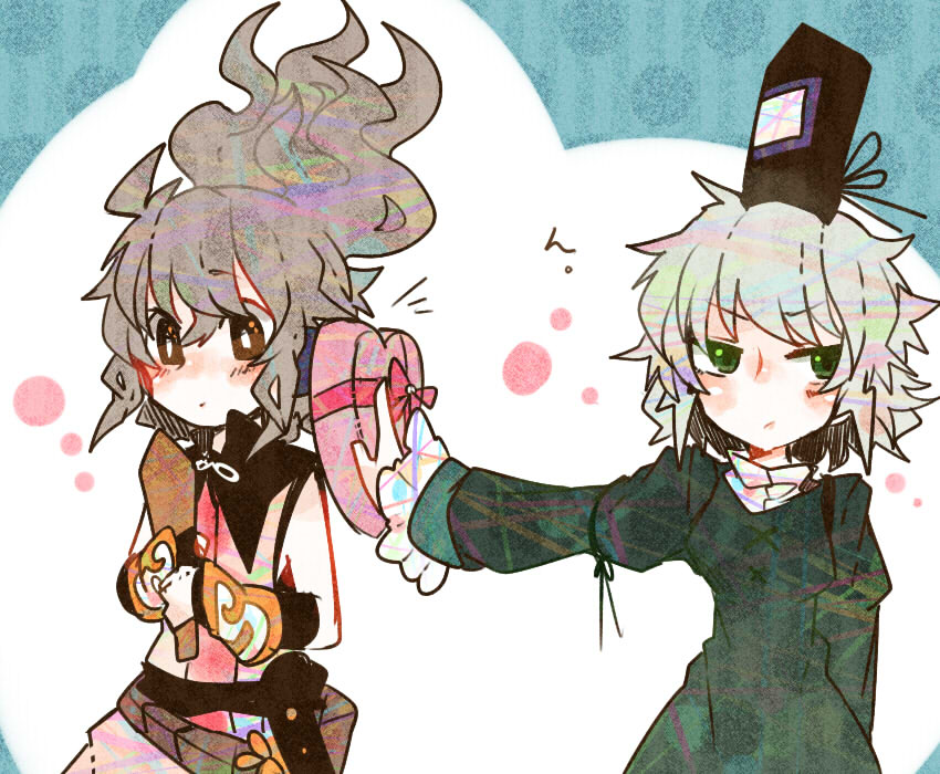 toyosatomimi no miko and soga no tojiko (touhou) drawn by itomugi-kun