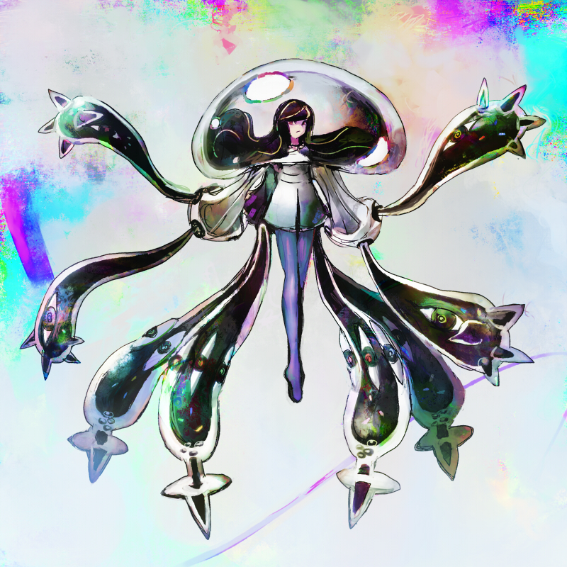 lusamine, nihilego, and lusamine fused (pokemon and 1 more) drawn by byte_(grunty-hag1)
