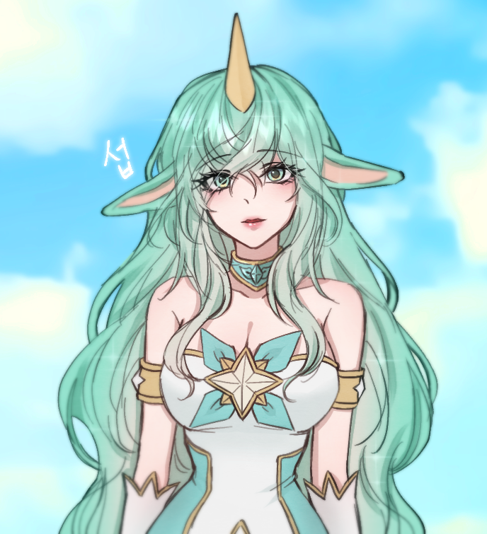 soraka and star guardian soraka (league of legends) drawn by sipyung
