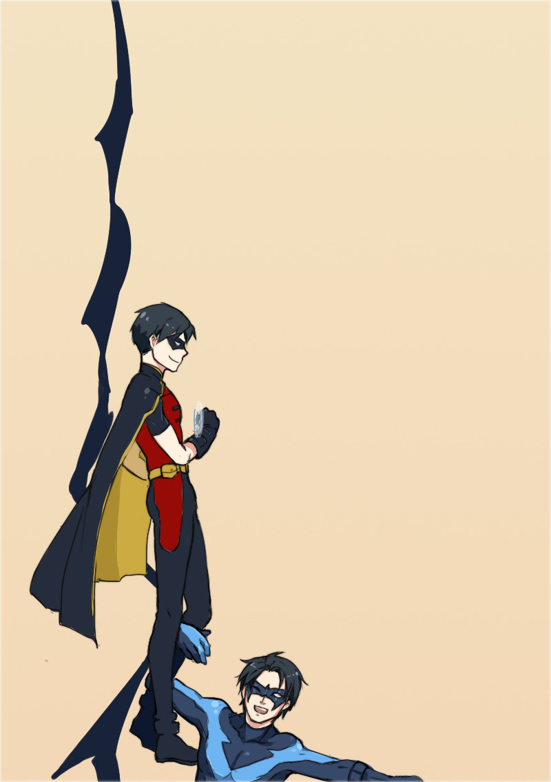 robin, dick grayson, and nightwing (dc comics and 2 more) drawn by phenan