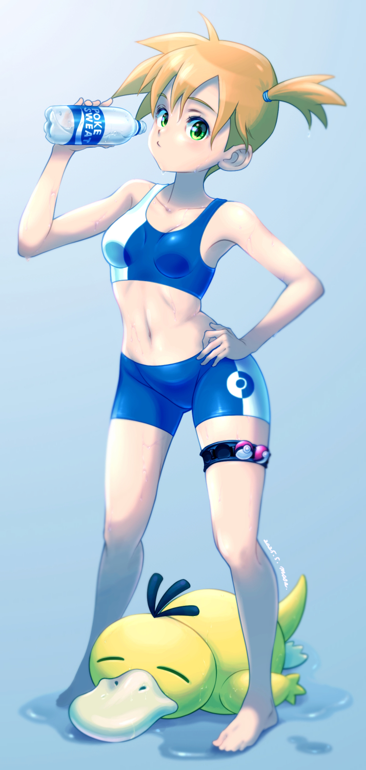 misty and psyduck (pokemon and 1 more) drawn by atelierorca