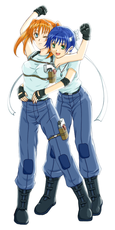 subaru nakajima, teana lanster, and cross mirage (lyrical nanoha and 1 more)