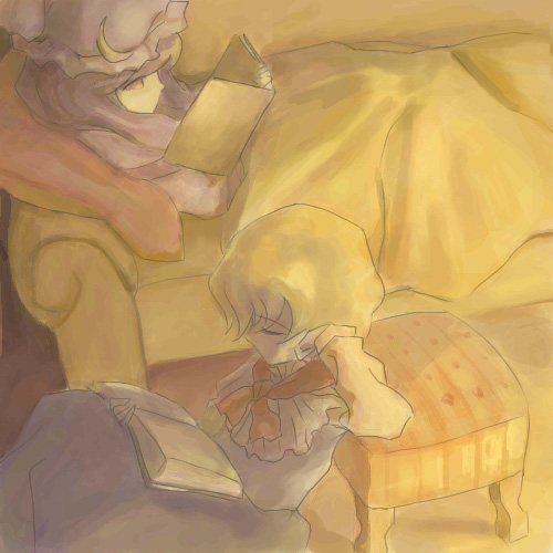 alice margatroid and patchouli knowledge (touhou) drawn by oisin