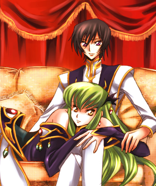 c.c. and lelouch vi britannia (code geass) drawn by koromo_(kinu)