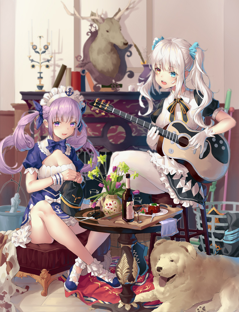 minato aqua and kagura mea (hololive and 1 more) drawn by xi_zhujia_de_rbq
