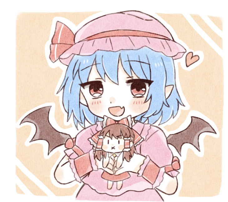hakurei reimu and remilia scarlet (touhou) drawn by ennma