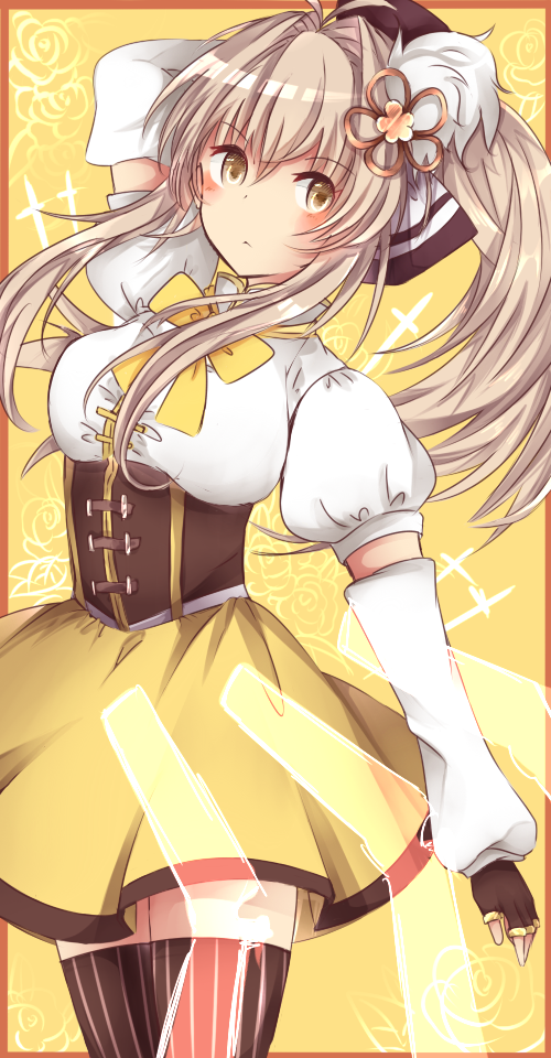 tomoe mami and sento isuzu (mahou shoujo madoka magica and 1 more) drawn by hiiragi_run
