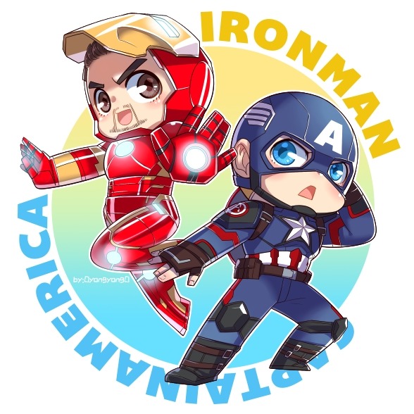 steve rogers, captain america, tony stark, and iron man (marvel and 1 more) drawn by 0yongyong0tata