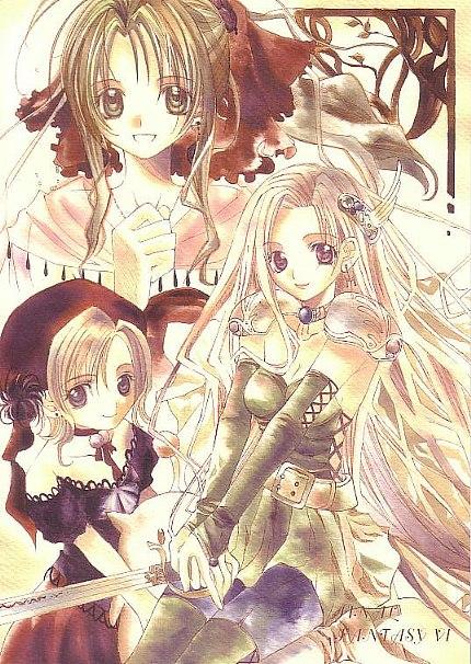 terra branford, celes chere, and relm arrowny (final fantasy and 1 more)