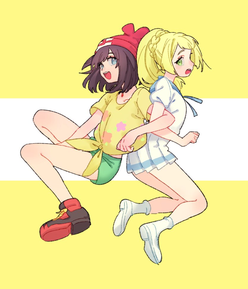 lillie and selene (pokemon and 1 more) drawn by itou_(very_ito)