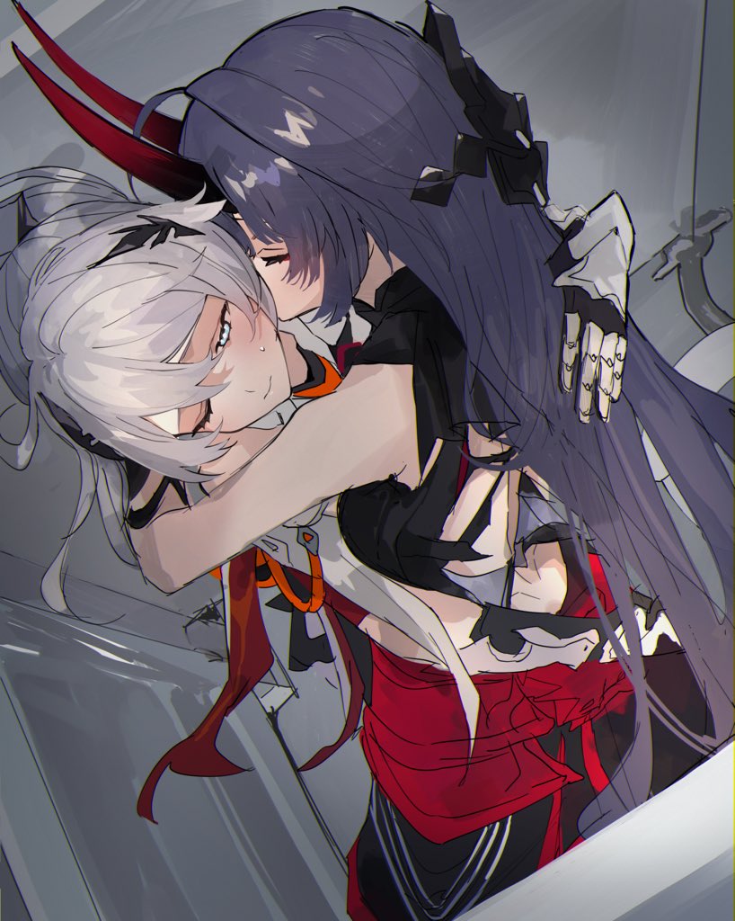 kiana kaslana and raiden mei (honkai and 1 more) drawn by utekikuore
