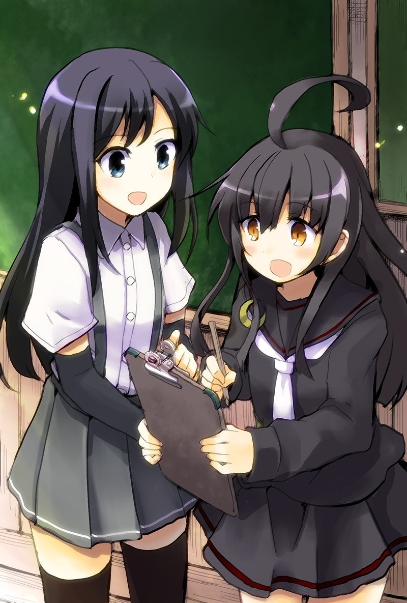 asashio and mikazuki (kantai collection) drawn by mizumoto_tadashi