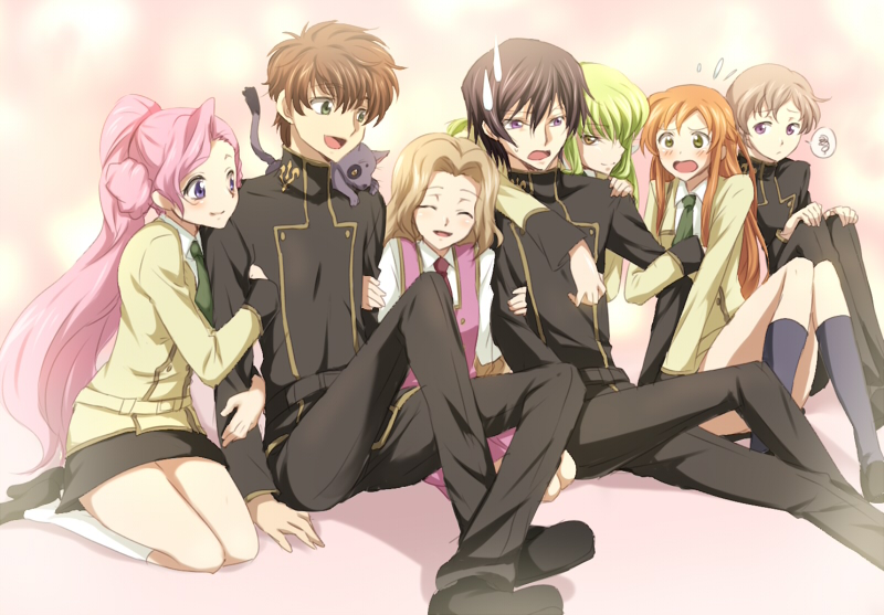 c.c., lelouch vi britannia, kururugi suzaku, nunnally vi britannia, euphemia li britannia, and 2 more (code geass) drawn by maruki_(punchiki)