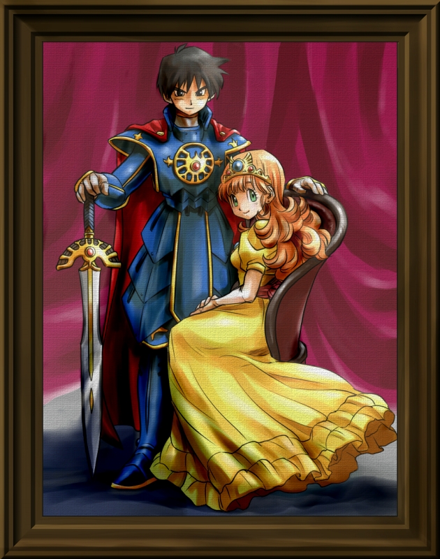 hero and princess laura (dragon quest and 1 more) drawn by pekuchin_(pekuchin_3)