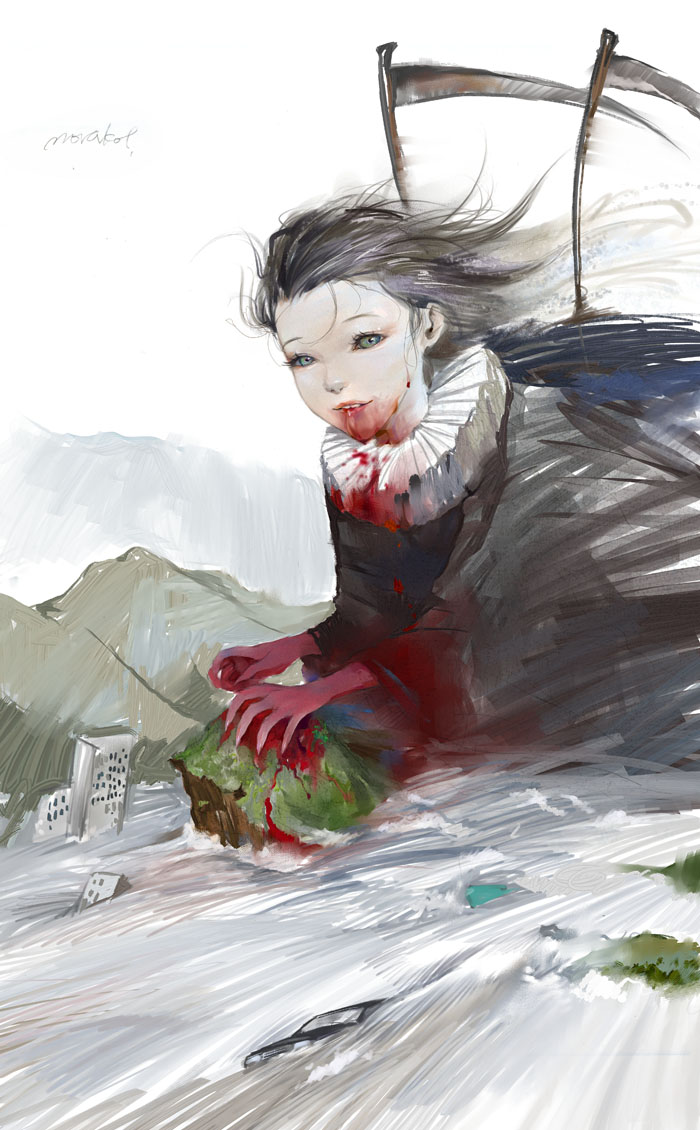 death and grim reaper (original) drawn by amatiz