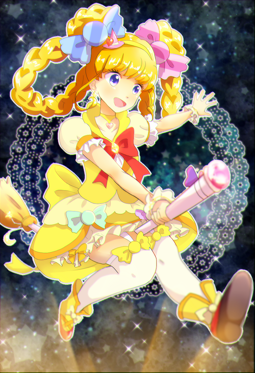 asahina mirai and cure miracle (precure and 1 more) drawn by ino_(mayito-askr-0407)