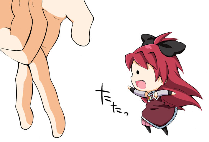sakura kyoko and mini-ikamusume (mahou shoujo madoka magica and 1 more) drawn by k_hiro