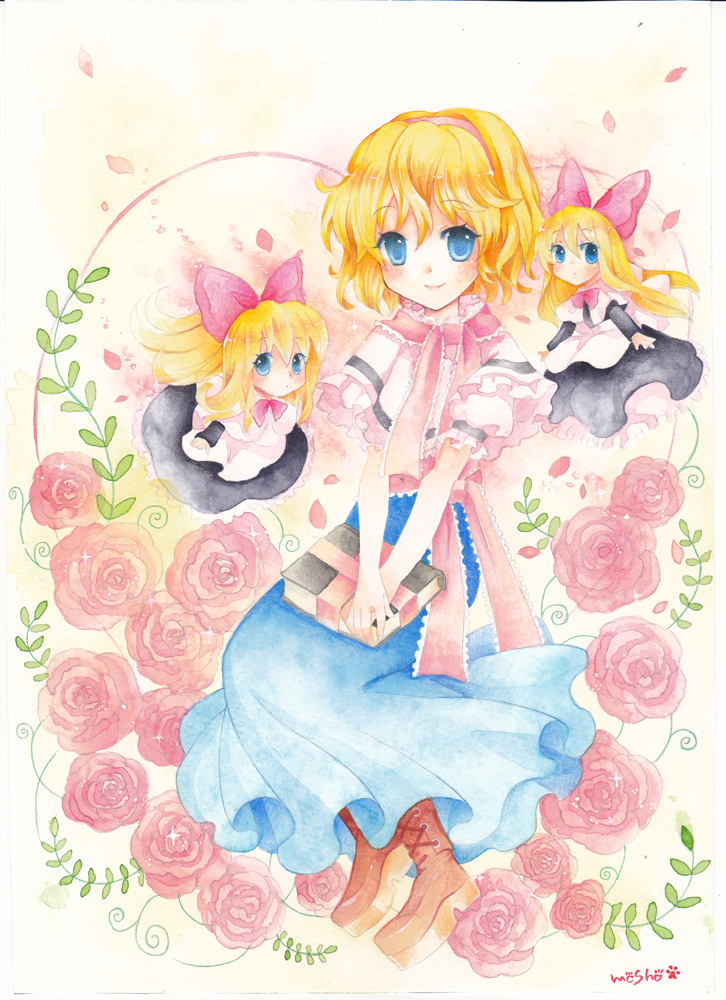 alice margatroid and shanghai doll (touhou) drawn by mosho