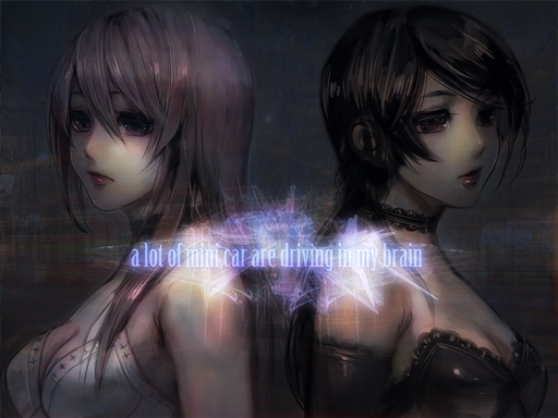megurine luka and prima (vocaloid) drawn by menou_kururu
