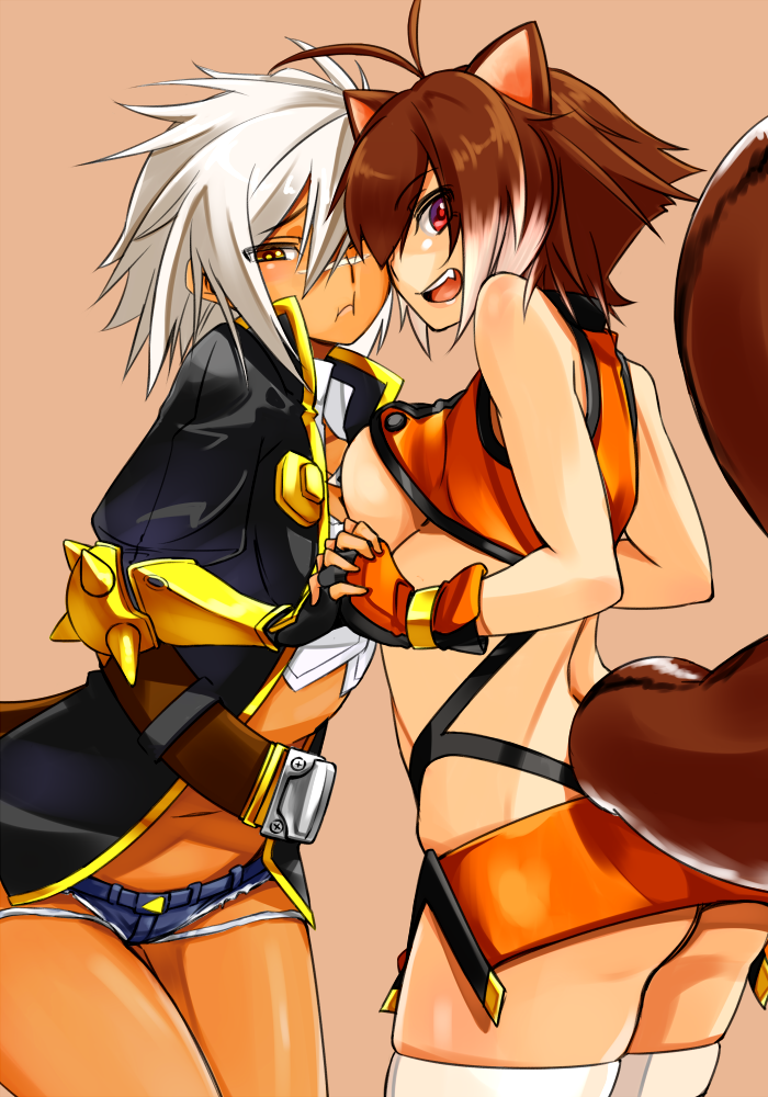 makoto nanaya and bullet (blazblue and 1 more) drawn by yasu_(yossy)