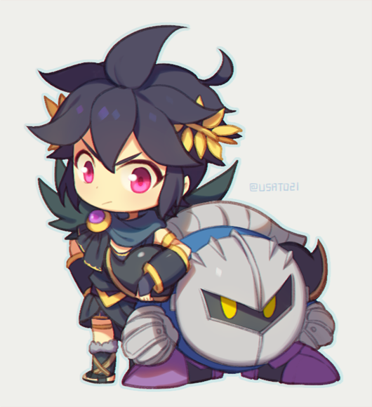 meta knight and dark pit (kirby and 2 more) drawn by wusagi2