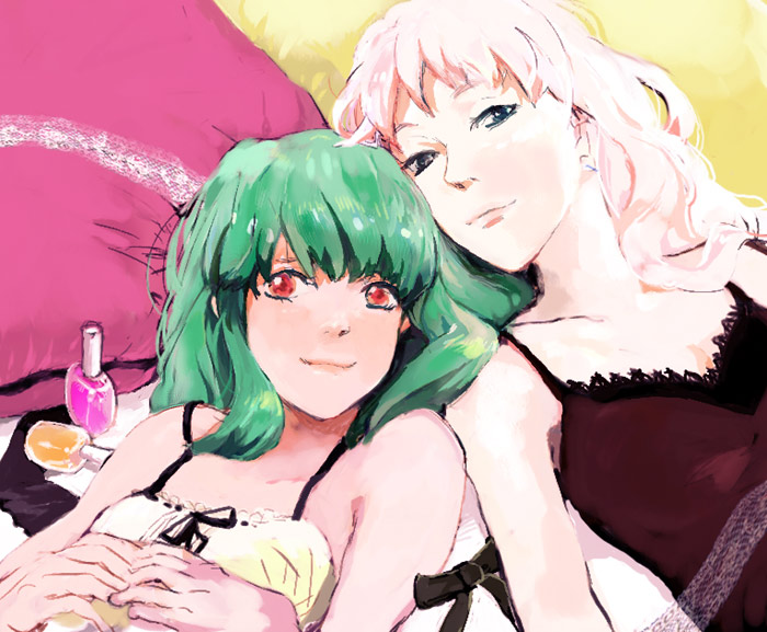 sheryl nome and ranka lee (macross and 1 more) drawn by suda_(isudayo)