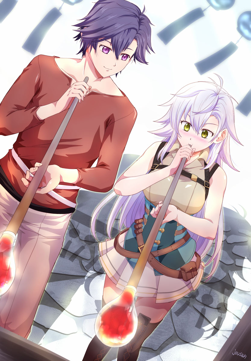 rean schwarzer and fie claussell (eiyuu densetsu and 2 more) drawn by xiacheng_tatsuya