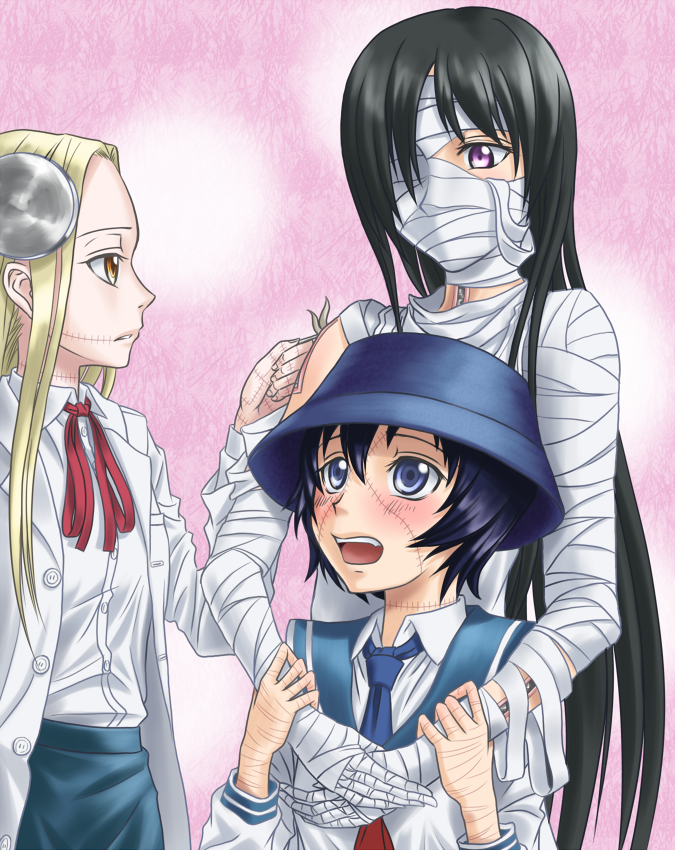 madaraki fran, madaraki veronica, and adorea (franken fran) drawn by tk28