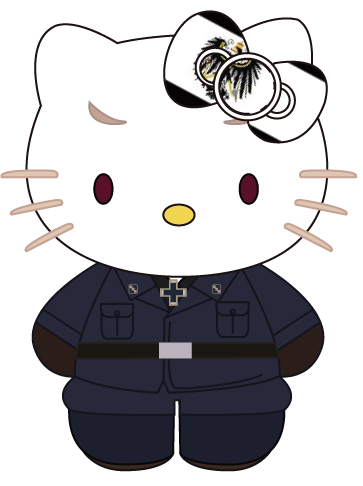 hello kitty and prussia (axis powers hetalia and 2 more)