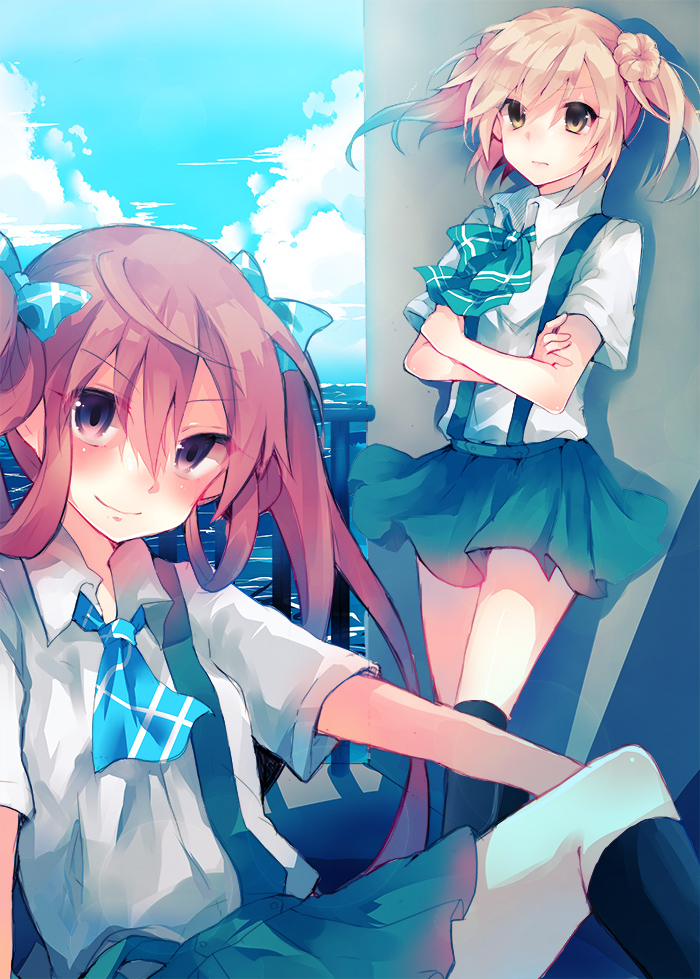 michishio and asagumo (kantai collection) drawn by ikeuchi_tanuma