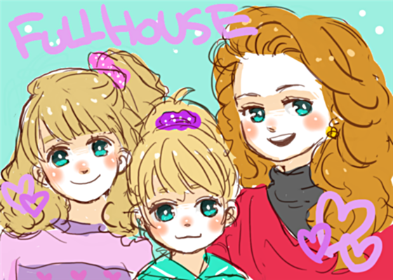michelle tanner, stephanie tanner, and dj tanner (full house) drawn by mu_(jaiguru-eyeball)