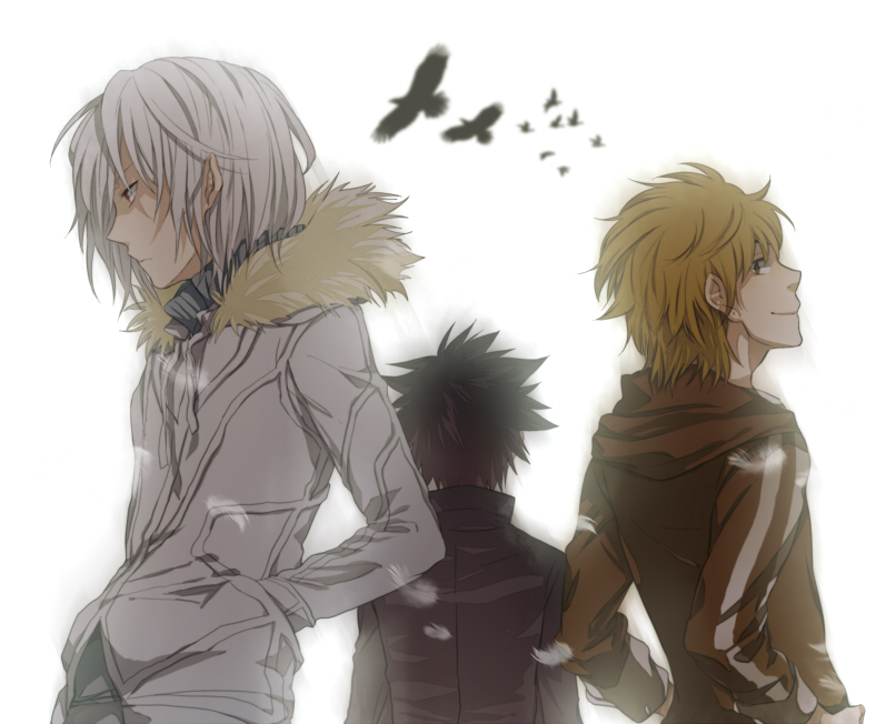 kamijou touma, accelerator, and hamazura shiage (toaru majutsu no index) drawn by issa_(sorako45)