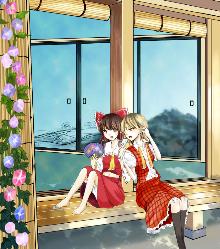 hakurei reimu and kazami yuuka (touhou) drawn by halu-natsu