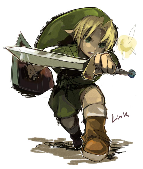 link, young link, and tatl (the legend of zelda and 1 more) drawn by seiju_natsumegu