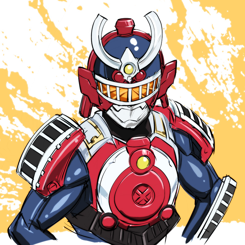 kamen rider gaim (kamen rider and 3 more) drawn by ueyama_michirou