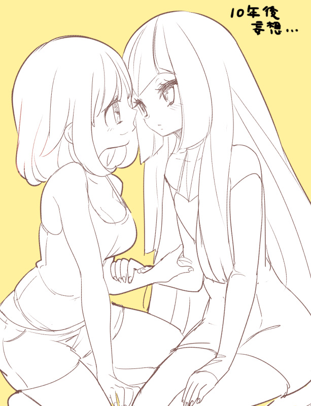 lillie and selene (pokemon and 1 more) drawn by chorimokki