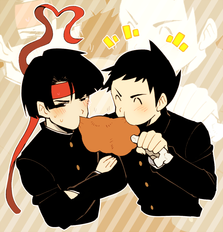 ryunosuke naruhodo and kazuma asogi (ace attorney and 1 more) drawn by minashirazu