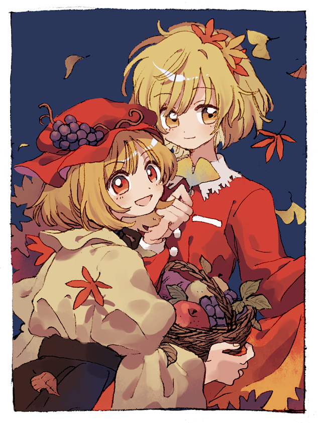 aki minoriko and aki shizuha (touhou) drawn by ka_(996beshi)