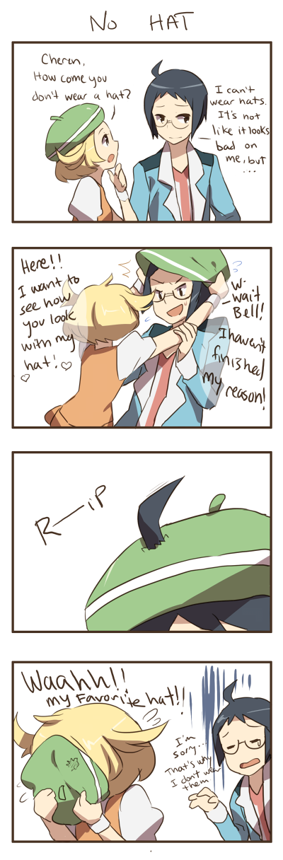 bianca and cheren (pokemon and 1 more) drawn by weee_(raemz)