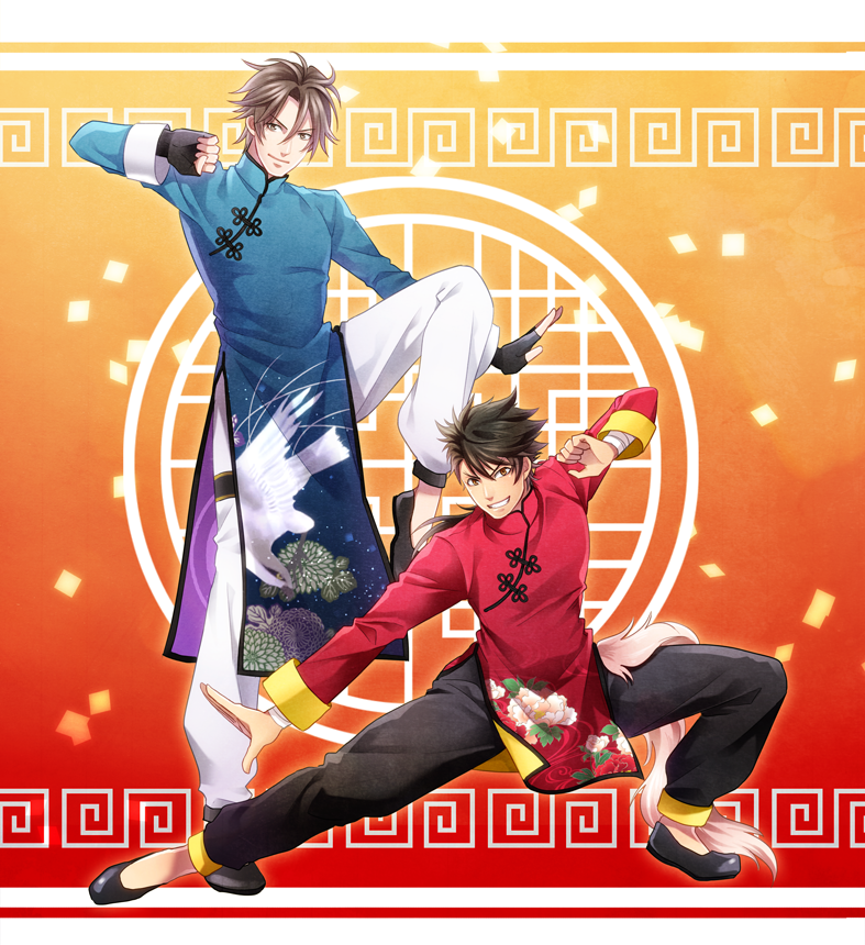 mutsu-no-kami yoshiyuki and otegine (touken ranbu) drawn by jin_akhr