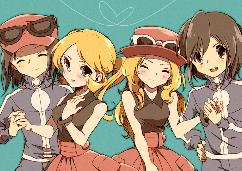 serena and calem (pokemon and 1 more) drawn by atom_(@tom)