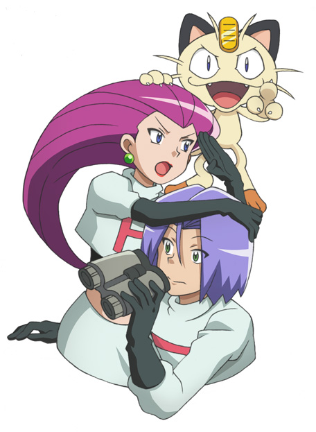 jessie, james, and meowth (pokemon) drawn by rn_(nyasuke)