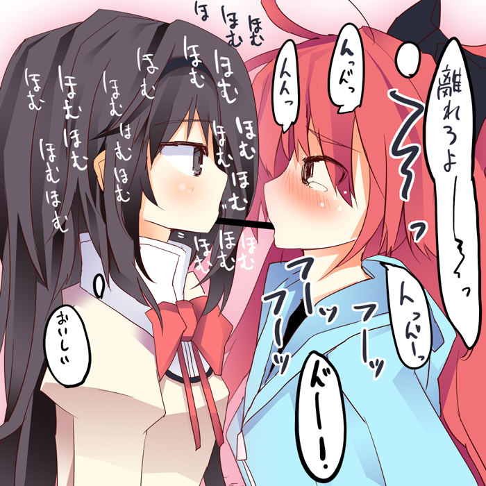 akemi homura and sakura kyoko (mahou shoujo madoka magica) drawn by matsushita_yuu