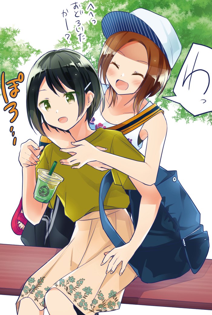 ikeno kaede and iizuka yuzu (sakura trick) drawn by tachi_(gutsutoma)
